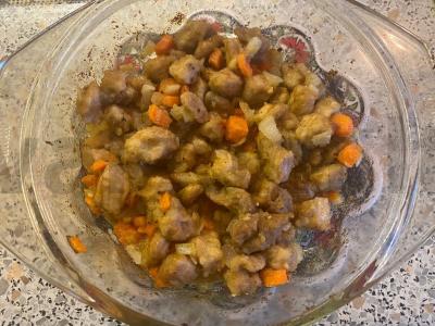 Makaronai su kiauliena ir daržovėmis, kepti orkaitėje Žingsnis 14