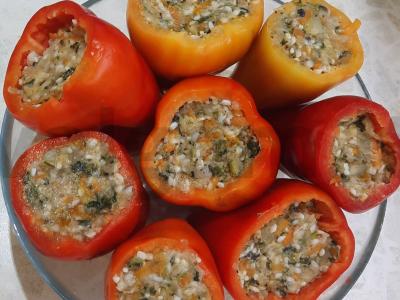 Įdaryti pipirai su kalendra ir baziliku Žingsnis 7