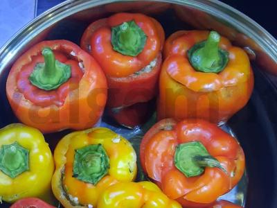 Įdaryti pipirai su kalendra ir baziliku Žingsnis 9