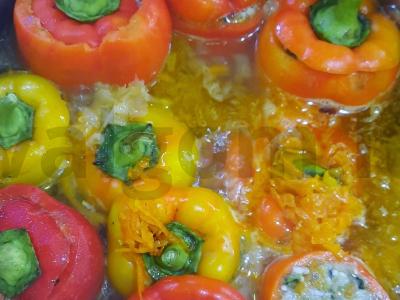 Įdaryti pipirai su kalendra ir baziliku Žingsnis 11