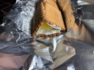 Saldumynai iš sausainių ir persikų Žingsnis 5