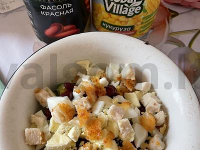 Skanus salotas su raudonaisiais pupelėmis ir kukurūzais Žingsnis 5