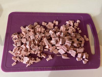 Kvapni pica su virta dešra ir kreminiu sūriu Žingsnis 7