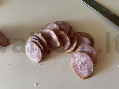 Oro picos su kreminiu sūriu ir rūkytomis dešromis Žingsnis 6