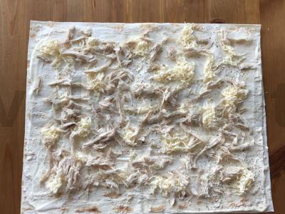 Vištienos ir lydyto sūrio ritinėliai Žingsnis 3