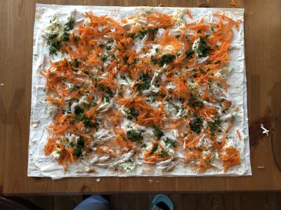 Vištienos ir lydyto sūrio ritinėliai Žingsnis 4