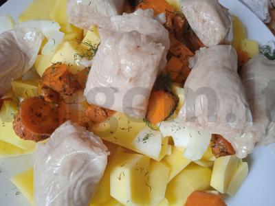 Vištienos dešrelės, keptos su bulvėmis Žingsnis 2