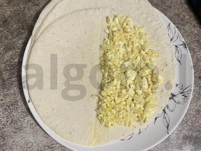 PP trikampiai su varške, kiaušiniu ir sūriu Žingsnis 3