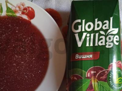 Vyšnių sulčių želė su persikais ir mėtomis Žingsnis 1