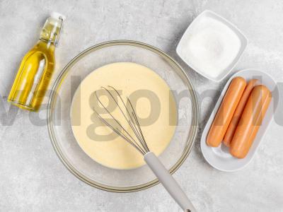 Korn-dogai su auksine plutele Žingsnis 1