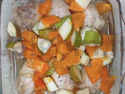 Vištiena su daržovėmis ir vaisiais Žingsnis 4