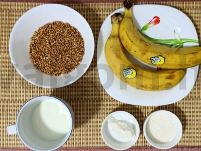 Grikių košė su pienu ir bananais Žingsnis 1