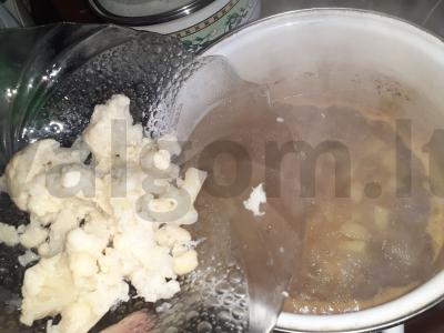 Vištienos skrandžių sriuba su žiediniais kopūstais Žingsnis 4