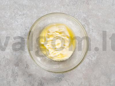 Smėliniai krepšeliai su baltymų kremu Žingsnis 1