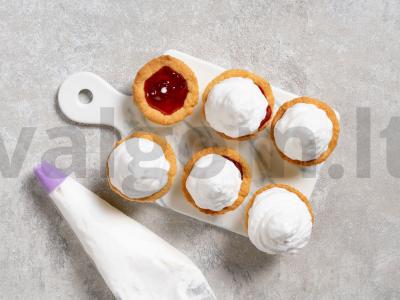 Smėliniai krepšeliai su baltymų kremu Žingsnis 16