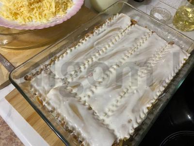 Lasagna „Namų“ su faršu ir prieskoniais Žingsnis 11