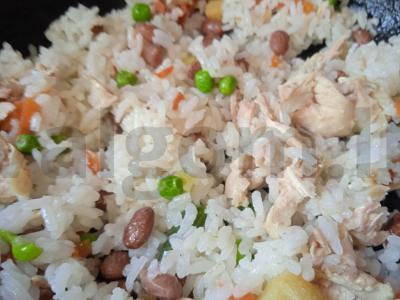 Pusryčiai su karibų mišiniu, ryžiais ir vištienos filė Žingsnis 2