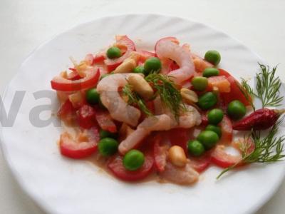 Skani krevetės su raudonaisiais pipirais kokosų pieno padaže pagrindine nuotrauka