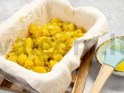 Pyragas su bulvėmis, žirneliais ir karčiu Žingsnis 2