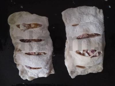 Sluoksniuoti pyragėliai su tunu, sūriu ir kiaušiniu Žingsnis 3