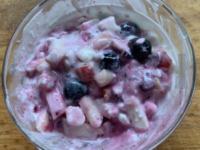 Salotas su grūdėtu varškės sūriu „Rytinis“ Žingsnis 5