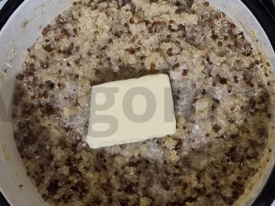 Keptas quinoa su krevetėmis ir daržovėmis Žingsnis 3