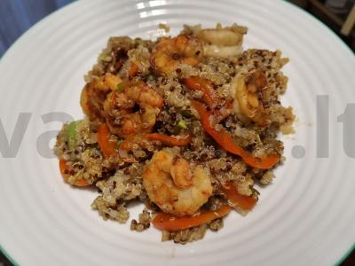 Keptas quinoa su krevetėmis ir daržovėmis pagrindine nuotrauka