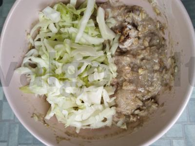 Blynai iš kopūstų su linų sėmenų miltais Žingsnis 4