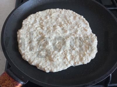 Avižų blynas su raudonąja žuvimi ir varškės sūriu Žingsnis 4