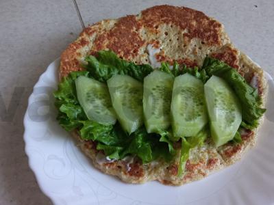 Avižų blynas su raudonąja žuvimi ir varškės sūriu Žingsnis 9