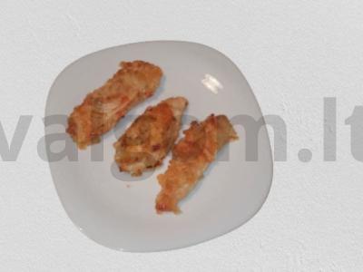 Traškūs vištienos stripsai oro grilyje pagrindine nuotrauka