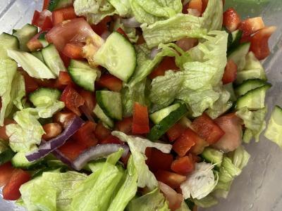 Graikiškas salotas su sūriu ir grūdėta garstyčia Žingsnis 6