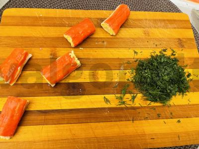 Greita užkanda iš krabų lazdelės Žingsnis 4