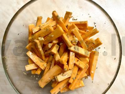 Aromatingi saldžiarūgščiai bulvių fri Žingsnis 4