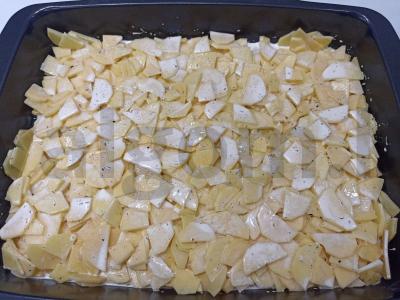 Bulvių apkepas su pangasijumi Žingsnis 3