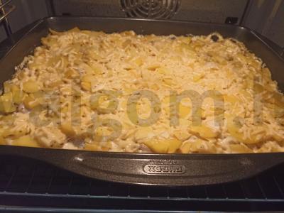 Bulvių apkepas su pangasijumi Žingsnis 7