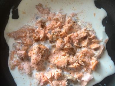 Makaronai su lašiša ir parmezanu Žingsnis 3