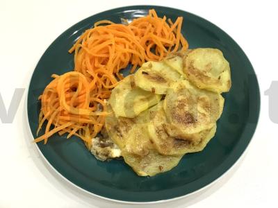 Kiaulienos sprandinė po bulvėmis orkaitėje pagrindine nuotrauka