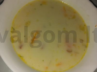 Grietininis sriuba su rūkytais produktais Žingsnis 5