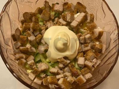 Švelnus salotas „Pelerin“ su kiauliena Žingsnis 6