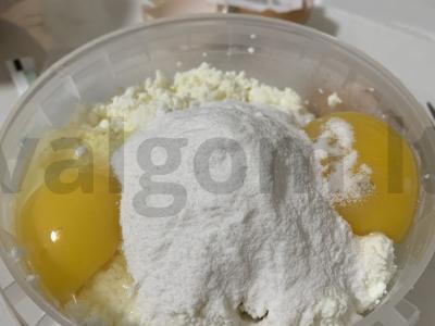 PP varškės vafliai Žingsnis 1