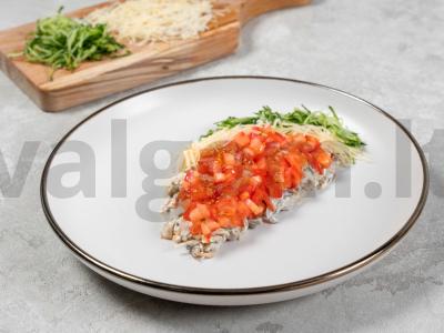 Salotas „Arbūzo skiltelė“ su vištiena ir grybais Žingsnis 3