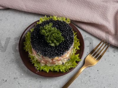 Karališkas salotas su Pekino kopūstu ir lašiša Žingsnis 2